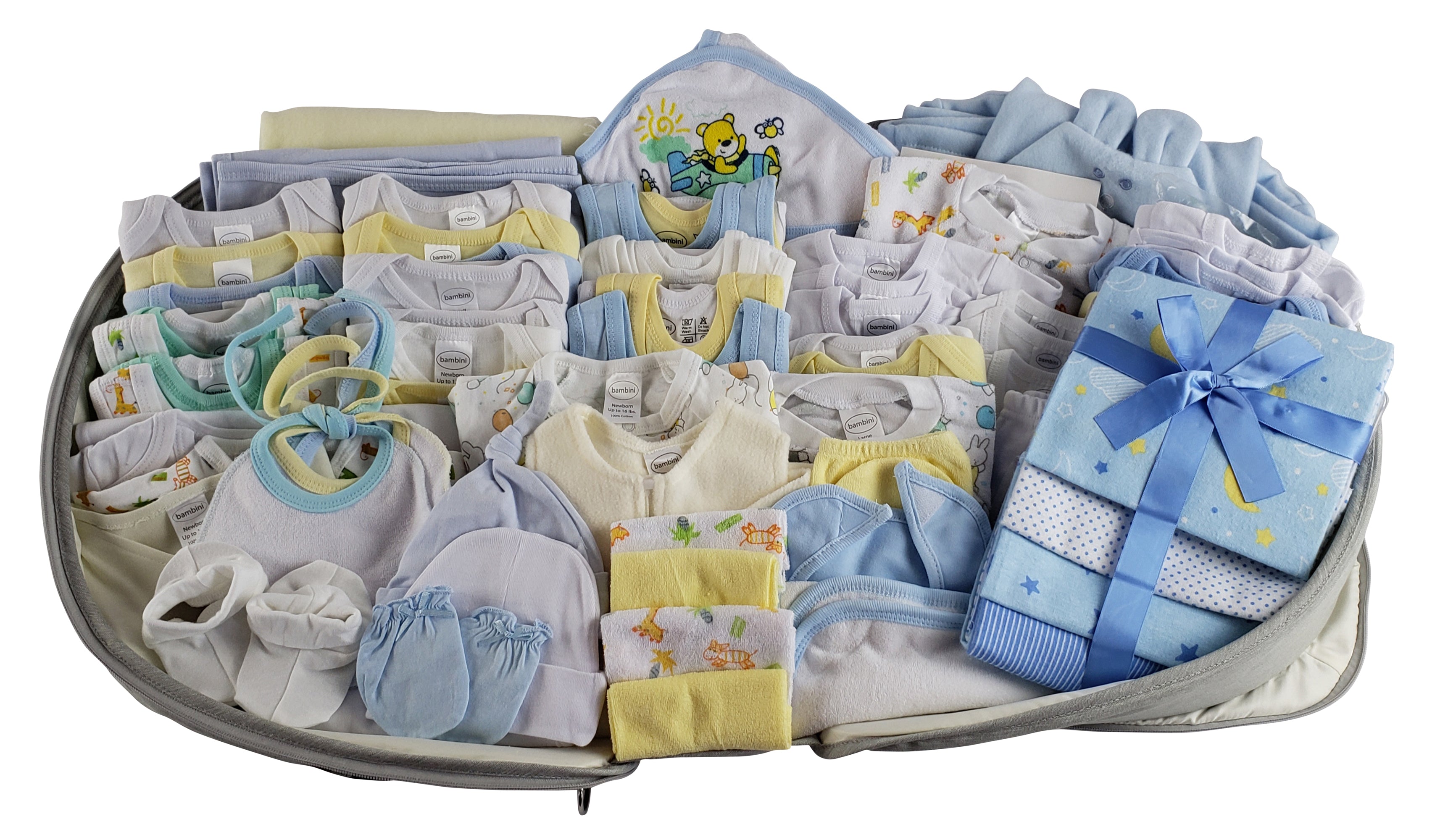 Boys 80 pc Baby Clothing Starter Set with Diaper Bag